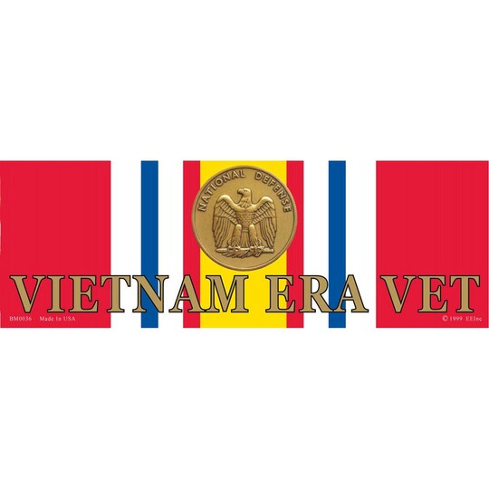 Vietnam Era Vet National Defense Ribbon Bumper Sticker 3-1/4"X9"